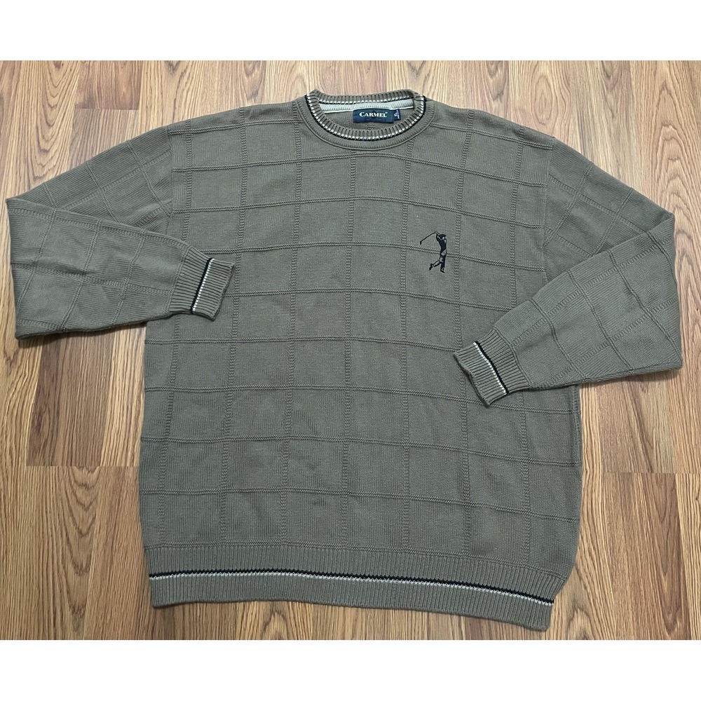 Carmel Golf Sweater Mens Extra Large Crewneck Knit Made In USA